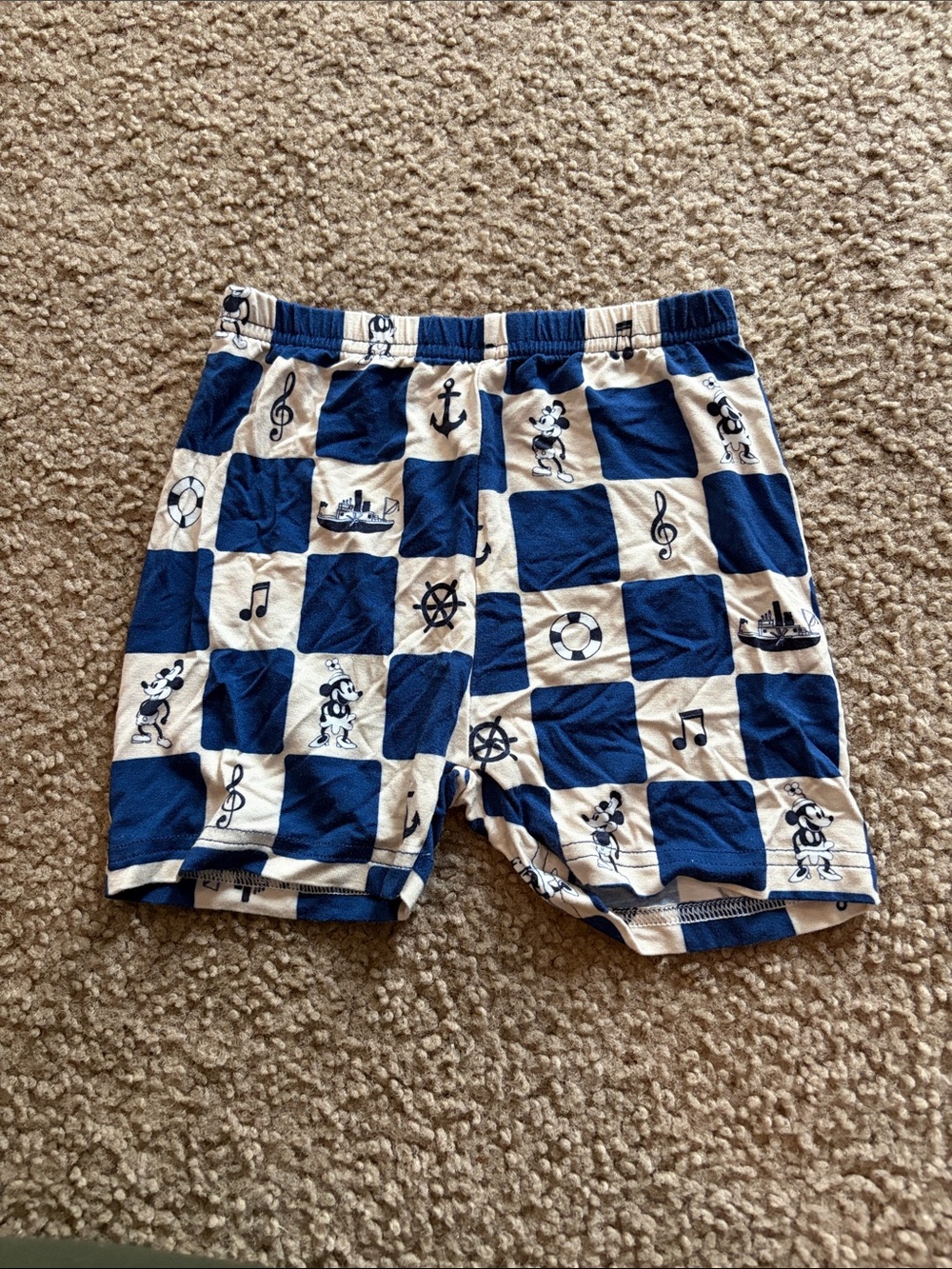 B8 Little Crowns and Capes Bamboo Checkered Classic Sailor Mickey Shorts, 5/6t